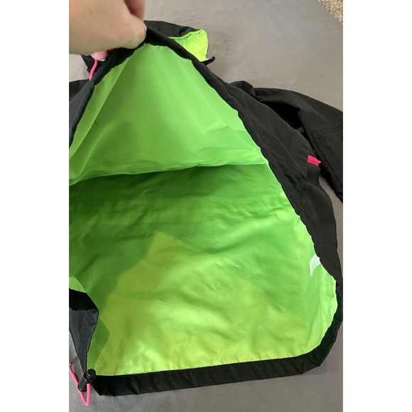 Vintage Columbia Jacket Mens Small Black Pink Green Bugaboo 90s Windbreaker - Picture 8 of 15